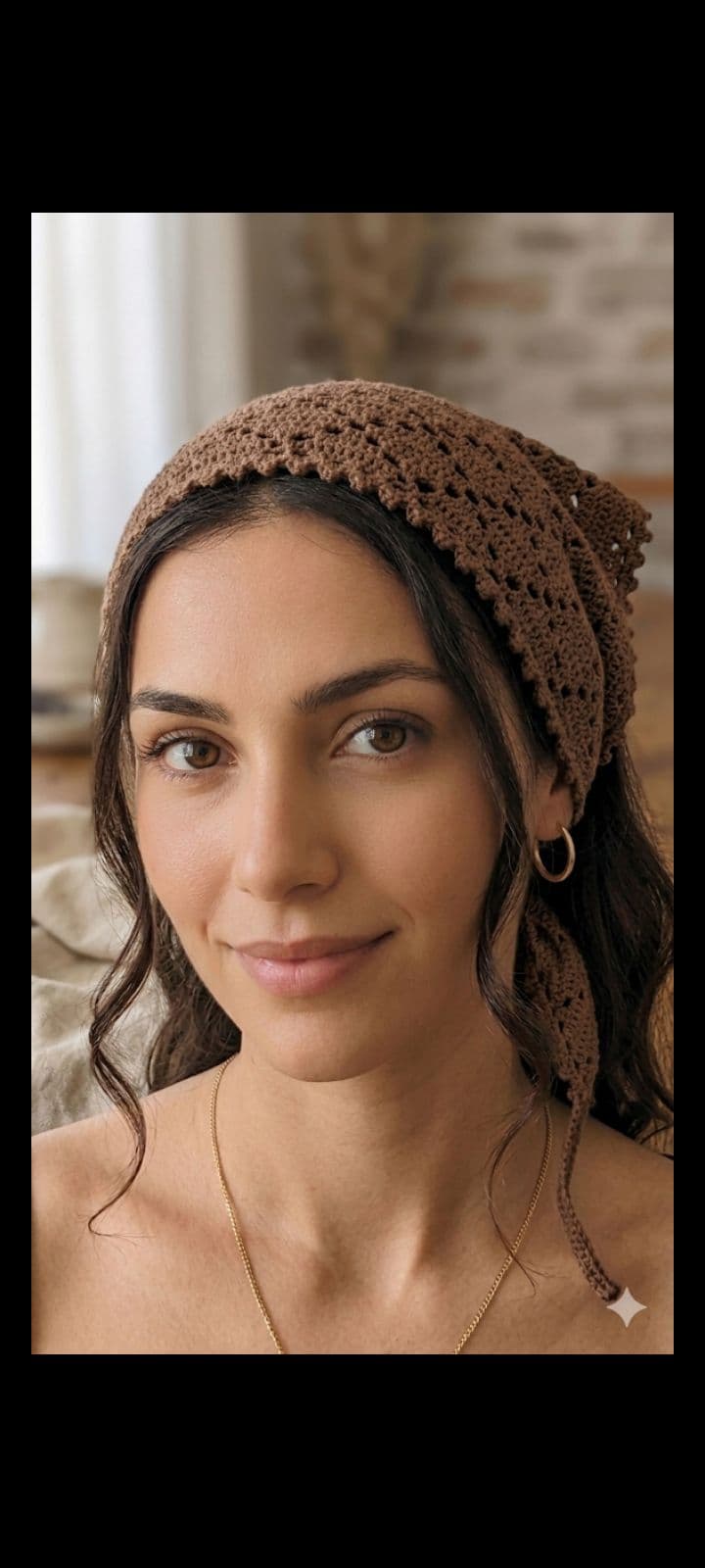 El Örgüsü Ajurlu Boho Saç Bandanası Örgü Bandana Yazlık Bandana 