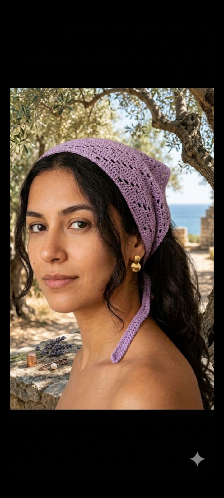El Örgüsü Ajurlu Boho Saç Bandanası Örgü Bandana Yazlık Bandana 