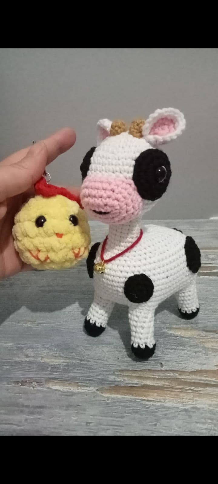 El Örgüsü İnek Buzağı Amigurumi İnek Örgü Buzağı Amigurumi Oyuncak thumbnail 4