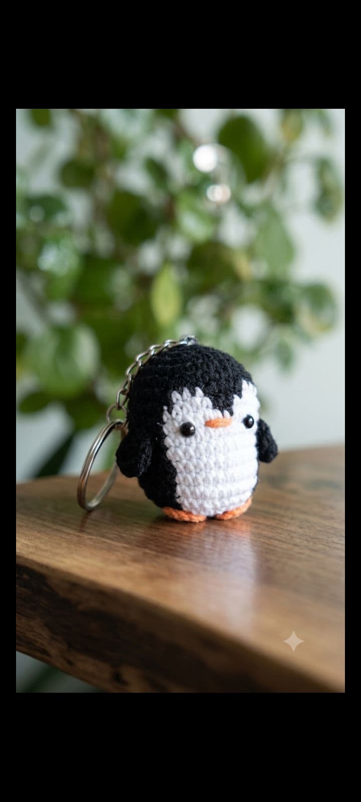 Rengarenk El Örgüsü Penguen Anahtarlık Çanta Aksesuarı Renk Siyah 