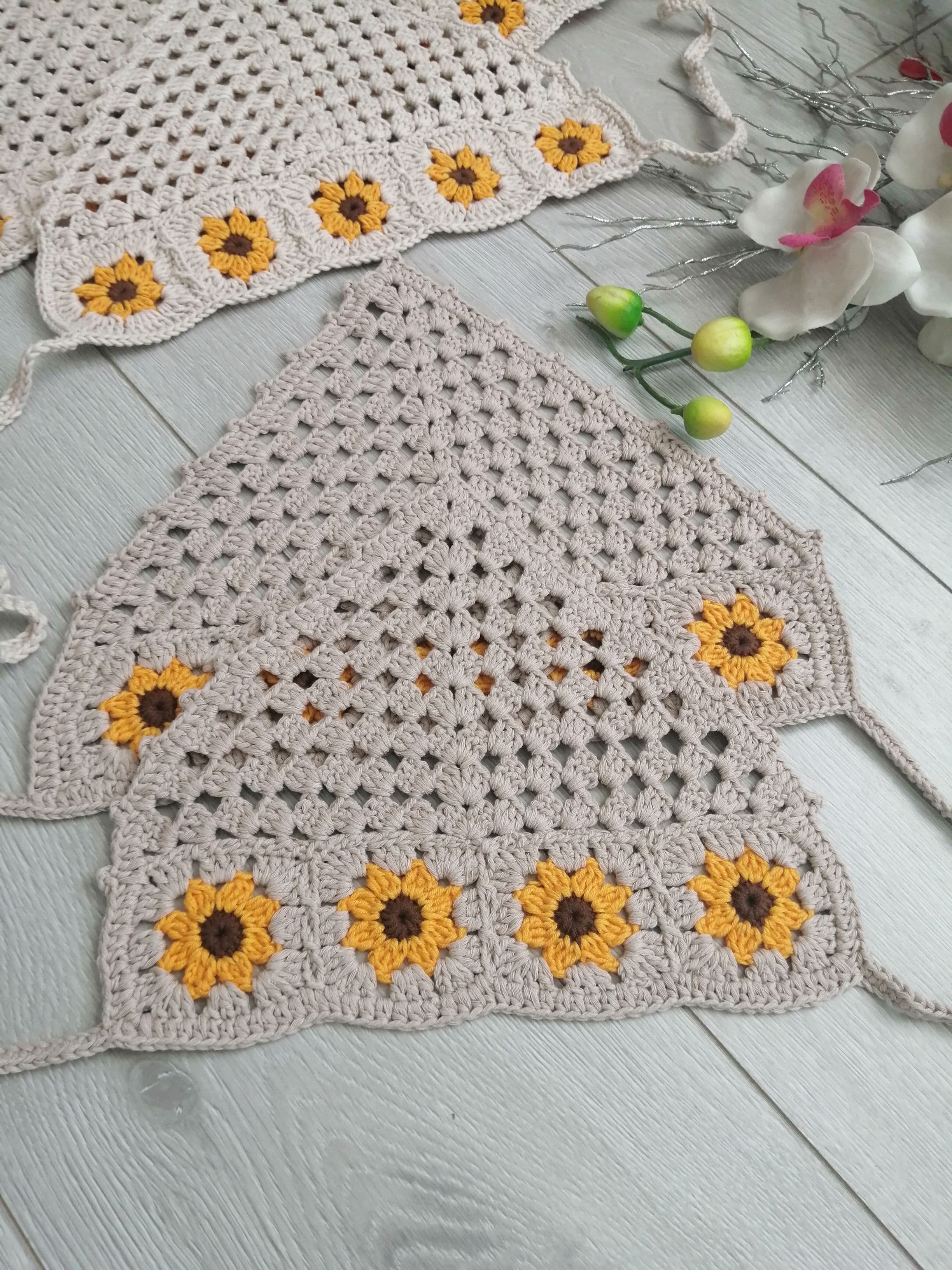 Bebek Örgü Bandana Saç Aksesuar 